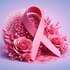 3d pink ribbon - 785067934