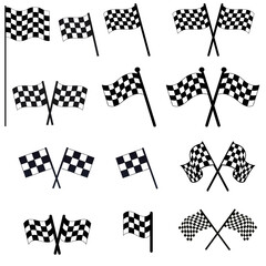 Racing flag icon vector set. Race illustration sign collection. Finish symbol or logo.