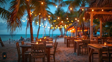 Background Attend a gl beach party with a backdrop of the sparkling ocean and swaying palm trees.