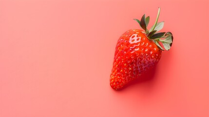 Ripe strawberry mockup and copy space with a gradient background 