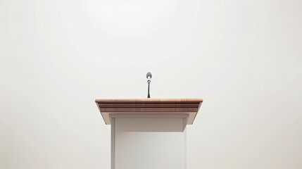 Round white ceramic podium with circle white frame on white background. Perfect platform for showing your products. Three dimensional illustration