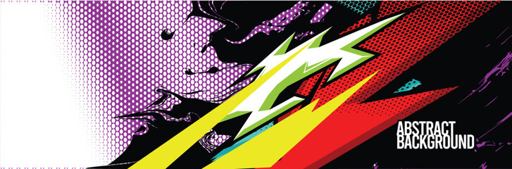 Car wrap decal designs. Abstract racing and sport background for racing livery or daily use car vinyl sticker. Vector eps 10.