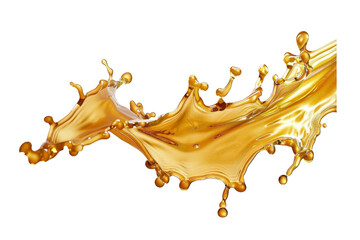 Gold oil splashing isolated on background, cosmetic essence in liquid elegant gold form, olive energy oil, serum moisture cream swirl.