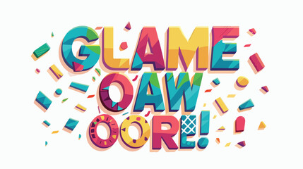 Game Over letters design. Flat style vector illustration
