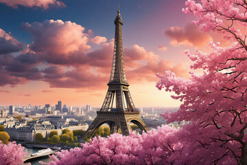 봄이 온 에펠탑_생성형AI