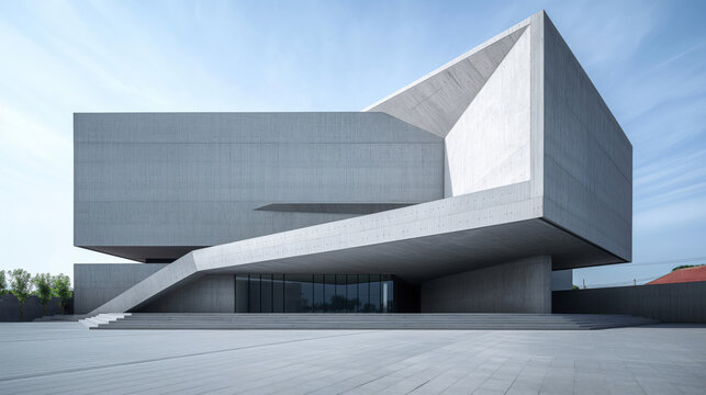 Modern concrete architecture with edgy design