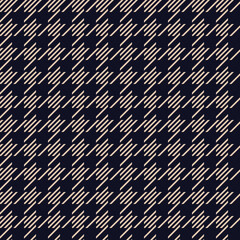 Houndstooth trendy pattern for fabric, wallpaper and tablecloths. Retro Hounds-tooth plaid geometry blue and beige texture background. - 785079794