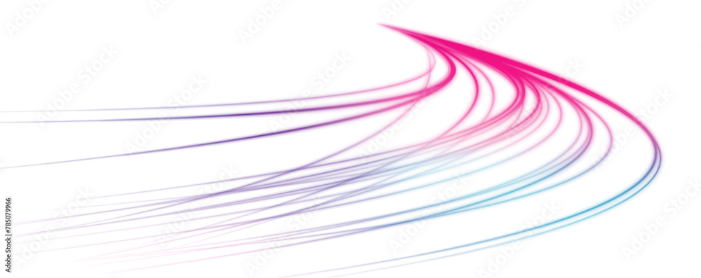 Poster abstract background in blue and purple neon glow colors. vector png blue glowing lines air flow effe