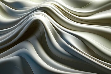 Obraz premium pale grey and white satin and silk gathered material into 3d curved design