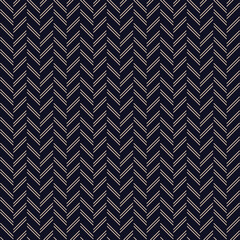 Classic tweed herringbone style pattern. Geometric lines print in blue and beige color. Classical English background for wool textile fashion design. - 785080909