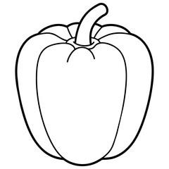 bell pepper line art coloring book page for children's vector art illustration
