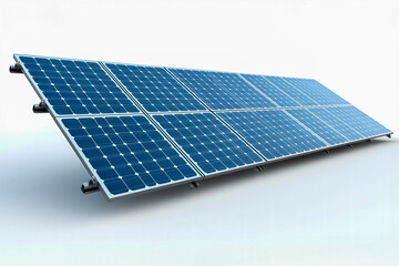 3d illustration of solar panels over white background with shadow on ground