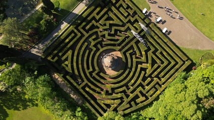 labyrinth in the park Sigurta Garden Park. Valeggio sul Mincio is a comune in Italy, located in the...