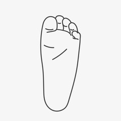 Baby feet line icon. Newborn step. Child human. Vector illustration