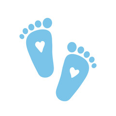 Footstep ilustration. Boy feet, newborn baby. Vector