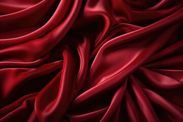bright vivid Red Velvet Fabric Texture Used as Background