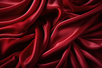 Fototapeta premium bright vivid Red Velvet Fabric Texture Used as Background