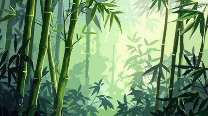Fototapeta na wymiar Bamboo forest, Illustration, Background