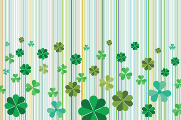 Illustration wallpaper, Abstract of clover leaves with line on soft green background.