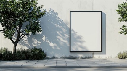 Outdoor poster frame mockup. Generative AI
