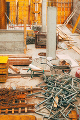 Construction tools and equipment on site
