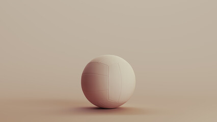 Volleyball volley ball game sports equipment neutral backgrounds soft tones beige brown 3d illustration render digital rendering