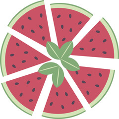 Watermelon vector summer illustration - 785087176