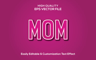 Mom text effect design, vector text effect