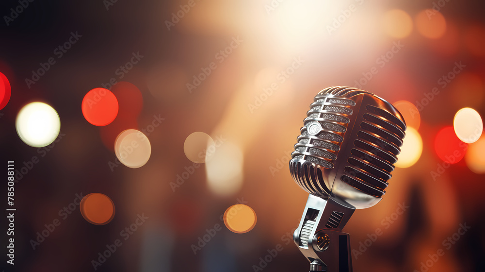 Wall mural microphone illustration