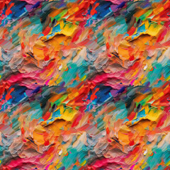 Abstract modern art oil or acrylic paint brush strokes textured seamless pattern.