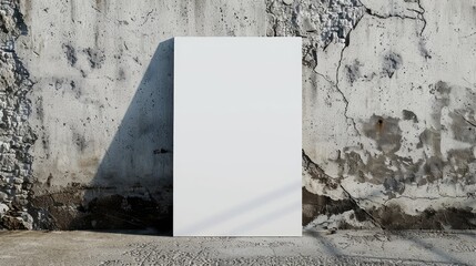 White poster on concrete. Generative AI