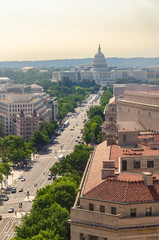 Obraz premium View of the Capitol Building from Old Post Office Pavilion in Washington D.C.