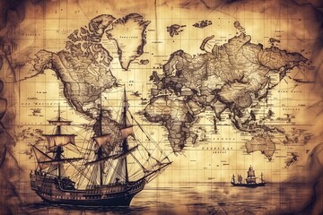Vintage maps or nautical charts, appealing to the explorer's spirit. Generative AI