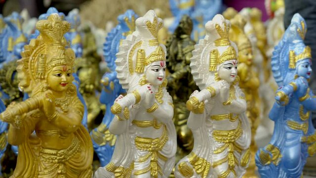 Krishna Idols in made of with Plaster of Paris , group of krishna idols