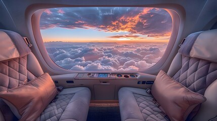 Sky-High Serenity: Luxe Comfort Above the Clouds. Concept Luxury Travel, High Altitude, Sky-High Tranquility, Cloud Nine Comfort