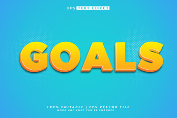 Vector editable text effect goals template
