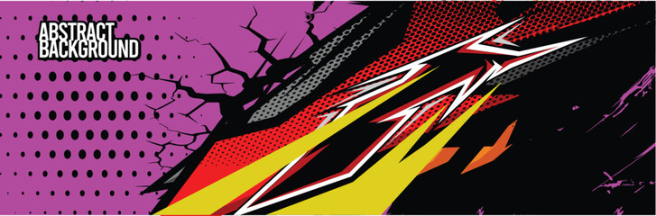 Car wrap decal designs. Abstract racing and sport background for racing livery or daily use car vinyl sticker. Vector eps 10.