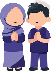 Cute Muslim Children Greeting