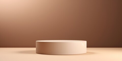 Beige minimal background with cylinder pedestal podium for product display presentation mock up in 3d rendering illustration vector design