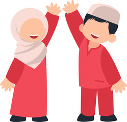 Cute Muslim Children Greeting
