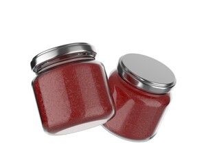 Jar with metal lid blank template 3d illustration.