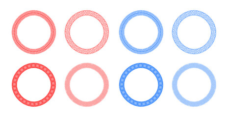 round frame vector set - red and blue (artwork 6)