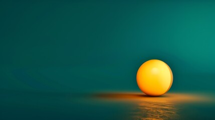 Single glowing sphere on green background. Concentrated Light
