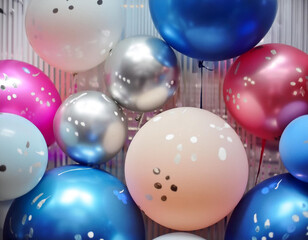 Full frame background of pile of various bright balloons of different colors 