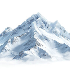 snowcapped mountain isolated on white background.
