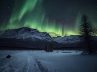 the northern lights in the night sky
