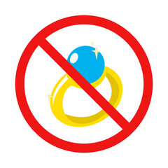No Ring Sign on White Background