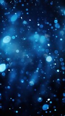 Blue abstract glowing bokeh lights on a black background with space for text or product display. Vector illustration