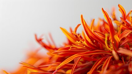 Close-up of a vibrant saffron strand