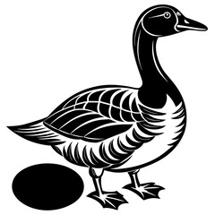 illustration of a goose whit egg